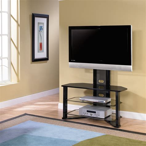 This universal TV base easily connects to the bolt holes on the back of your TV for durable and sleek tabletop installation. With height adjustability, it is the ideal support for your flat panel TV weighing up to 110 pounds. Heavy-duty steel construction. Quick, easy installation with all necessary hardware included.
